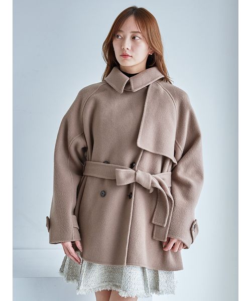 HIGH QUALITY】スカーフ付きウールミドルコート(508623197)｜阪急