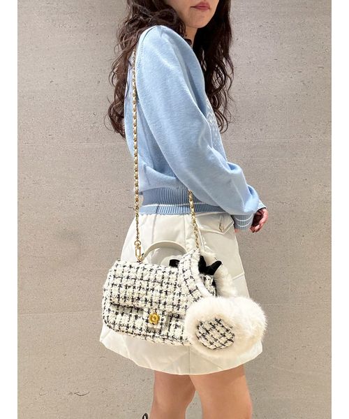 LILY BROWN×MARY QUANT】デイジーモチーフファーイヤーマフラ