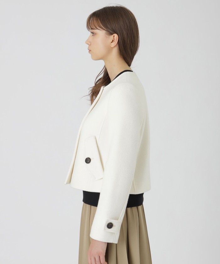 ファインダブルビーバーノーカラージャケット(508560494)｜阪急百貨店