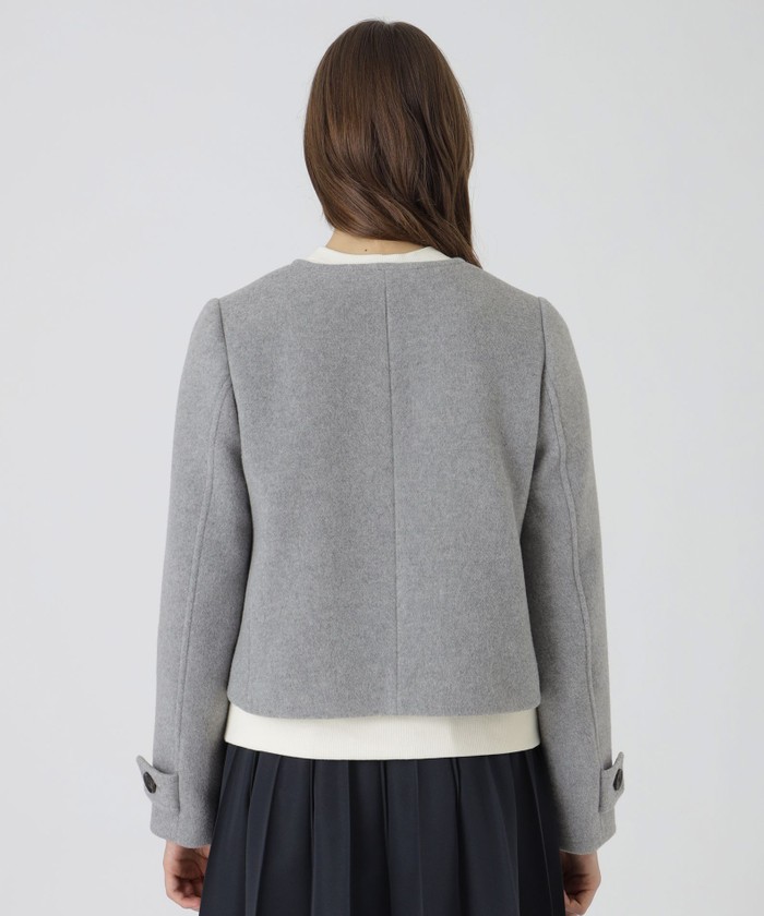 ファインダブルビーバーノーカラージャケット(508560494)｜阪急百貨店