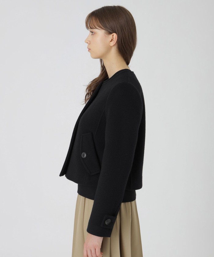 ファインダブルビーバーノーカラージャケット(508560494)｜阪急百貨店