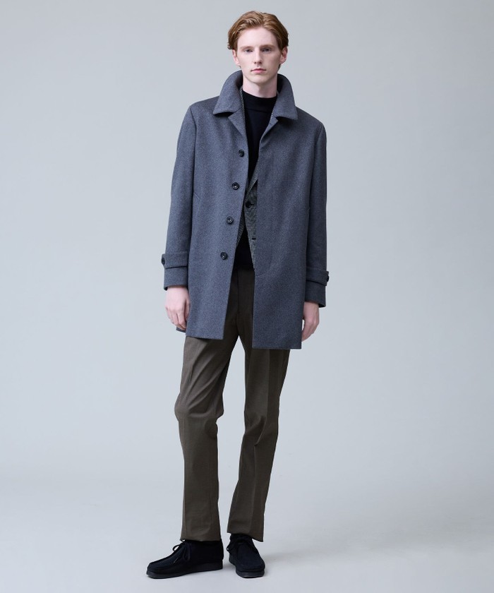 90's カシミア混 ウールハリントン ジャケット 短丈 チャコールグレー M 90's カシミア混 ウールハリントン ジャケット 短丈 チャコールグレー