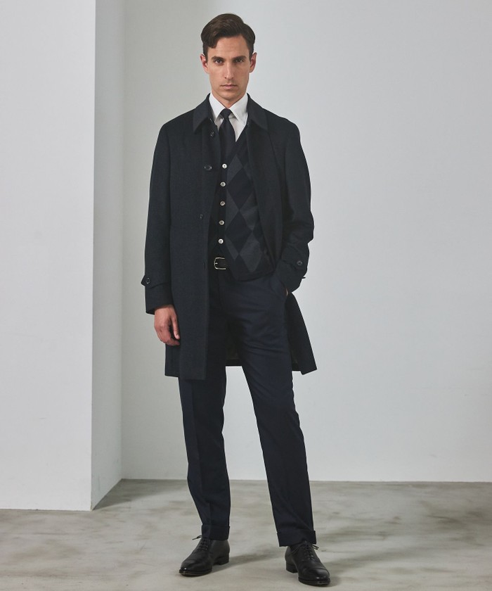 ライトウェイトアンゴラ ステンカラーコート(508632807)｜HANKYU MEN'S