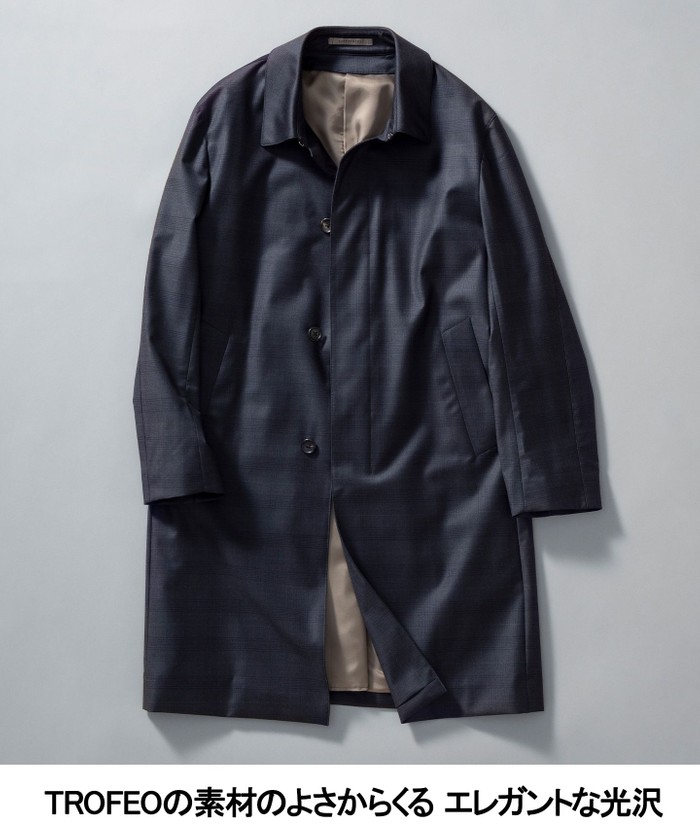 Zegna/ゼニア】TROFEOラミネートロング ステンカラーコート(508633670