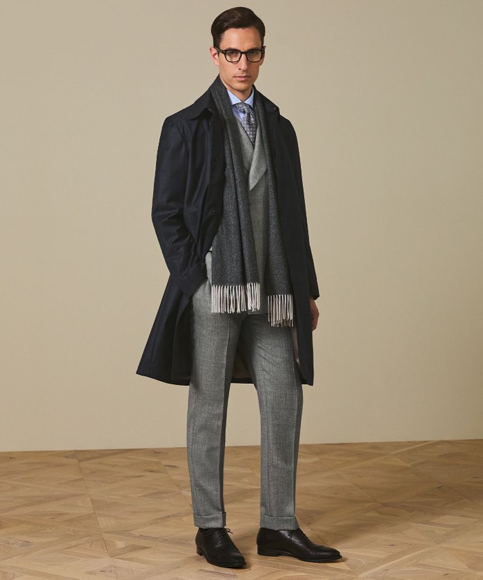 Zegna/ゼニア】TROFEOラミネートロング ステンカラーコート(508633670