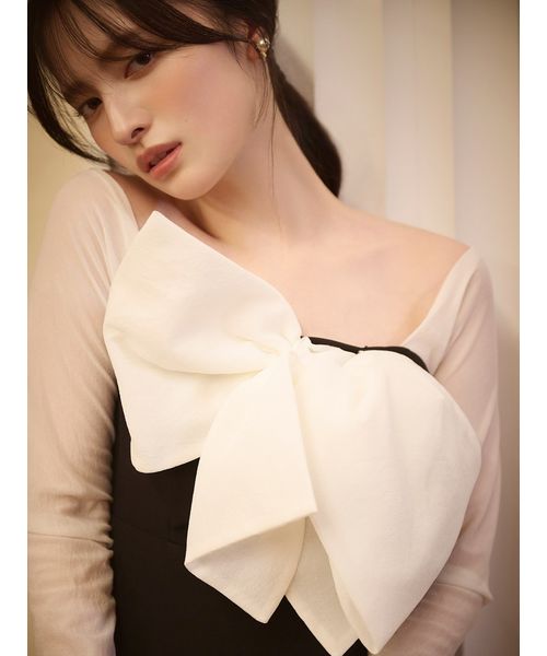 オフショルリボンドレス【カンヘウォン着用】(508633729)｜阪急百貨店