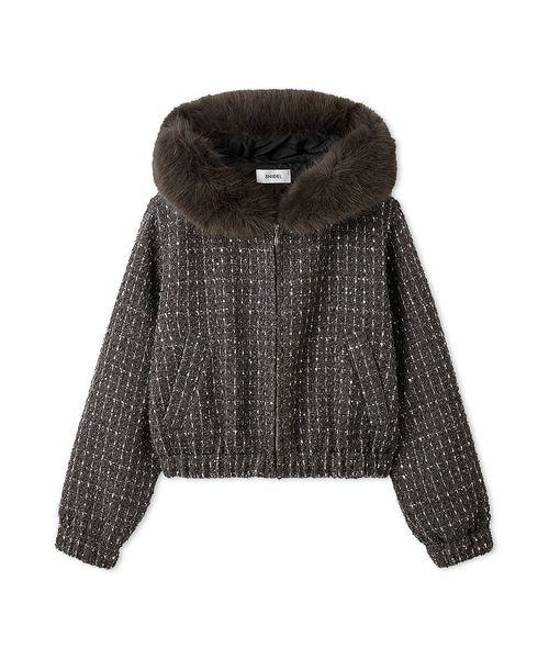 ファー付きツイードブルゾン(508629536)｜阪急百貨店公式通販サイト