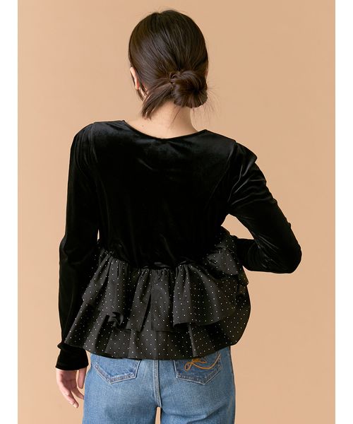 ベロアペプラムフリルトップス(508639191)｜阪急百貨店公式通販サイト