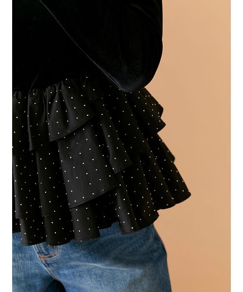 ベロアペプラムフリルトップス(508639191)｜阪急百貨店公式通販サイト