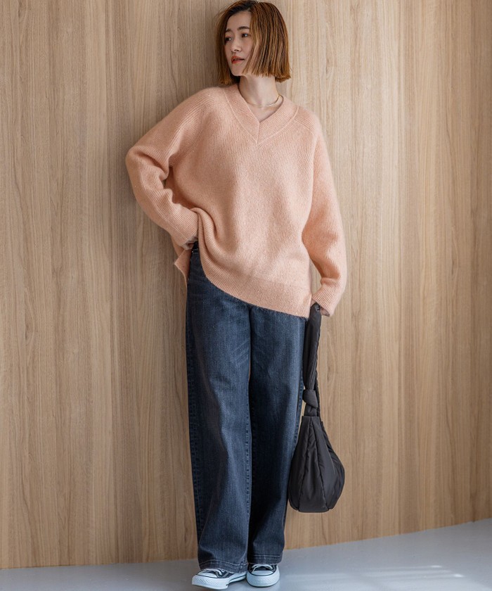 モヘヤミックススパングル Vネック ニット(508644123)｜阪急百貨店公式