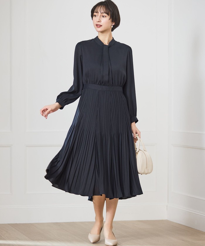 洗える】クリスタルアムンゼン ウエスト切り替え ワンピース(508644126