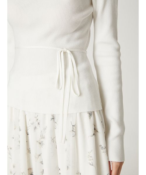 シルクブレンドアシメデコルテドレープリブニット(508650210)｜阪急