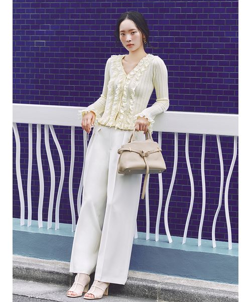 フリルレースコンビニットカーデ(508650213)｜阪急百貨店公式通販