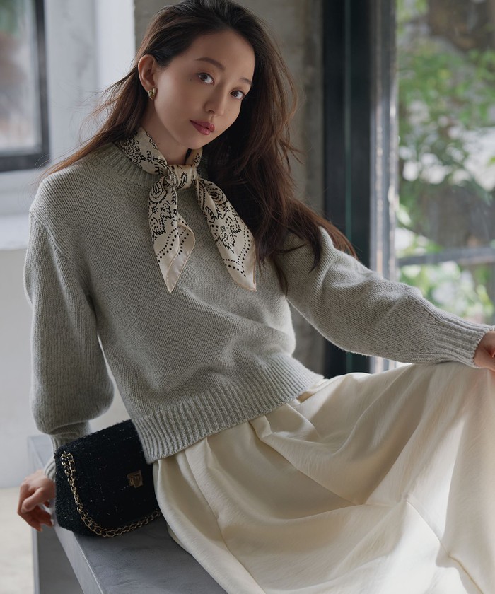 洗える】ウールカシミヤ パフスリーブ ニット(508650259)｜阪急百貨店