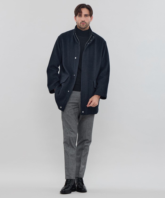 HEAT TWEED】【Ettrick】ヒートツイードスタンドカラーブルゾン