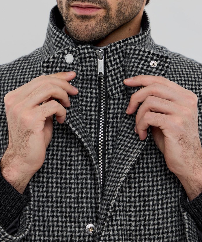 HEAT TWEED】【Ettrick】ヒートツイードスタンドカラーブルゾン