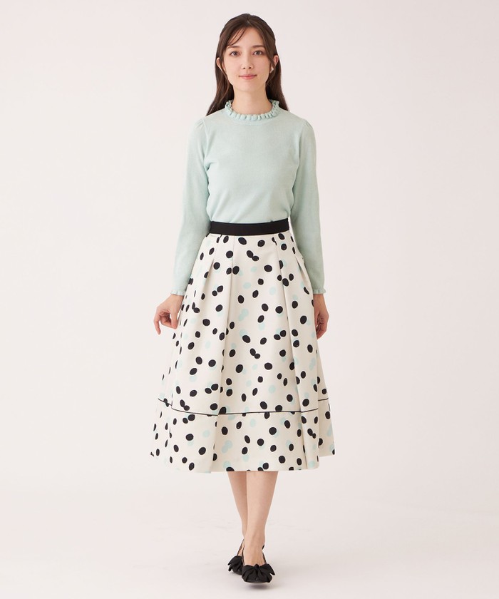 L】ランダムドット グログランタックスカート(508652857)｜阪急百貨店