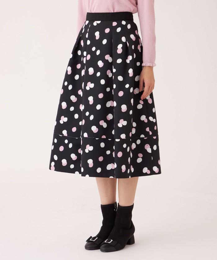 L】ランダムドット グログランタックスカート(508652857)｜阪急百貨店
