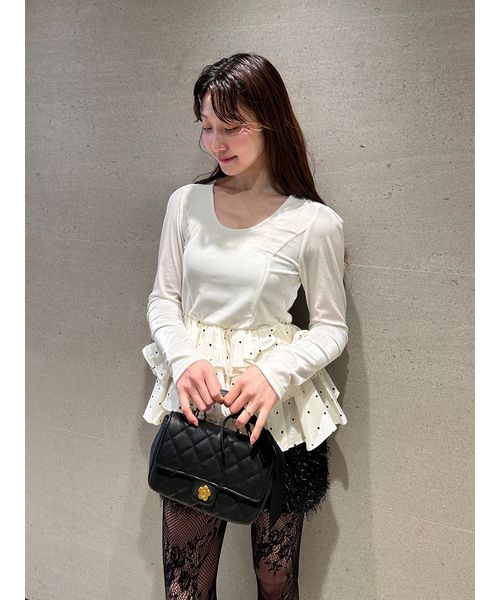 ベロアペプラムフリルトップス(508639191)｜阪急百貨店公式通販サイト