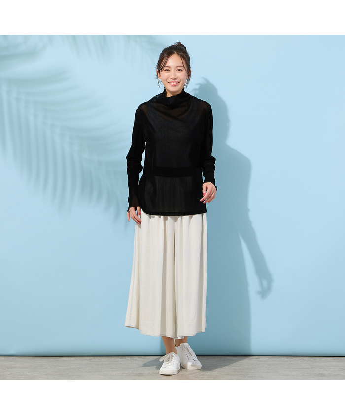 ピサーノ PISANO 【手洗いOK】チュールフロッキー・ボトルネック