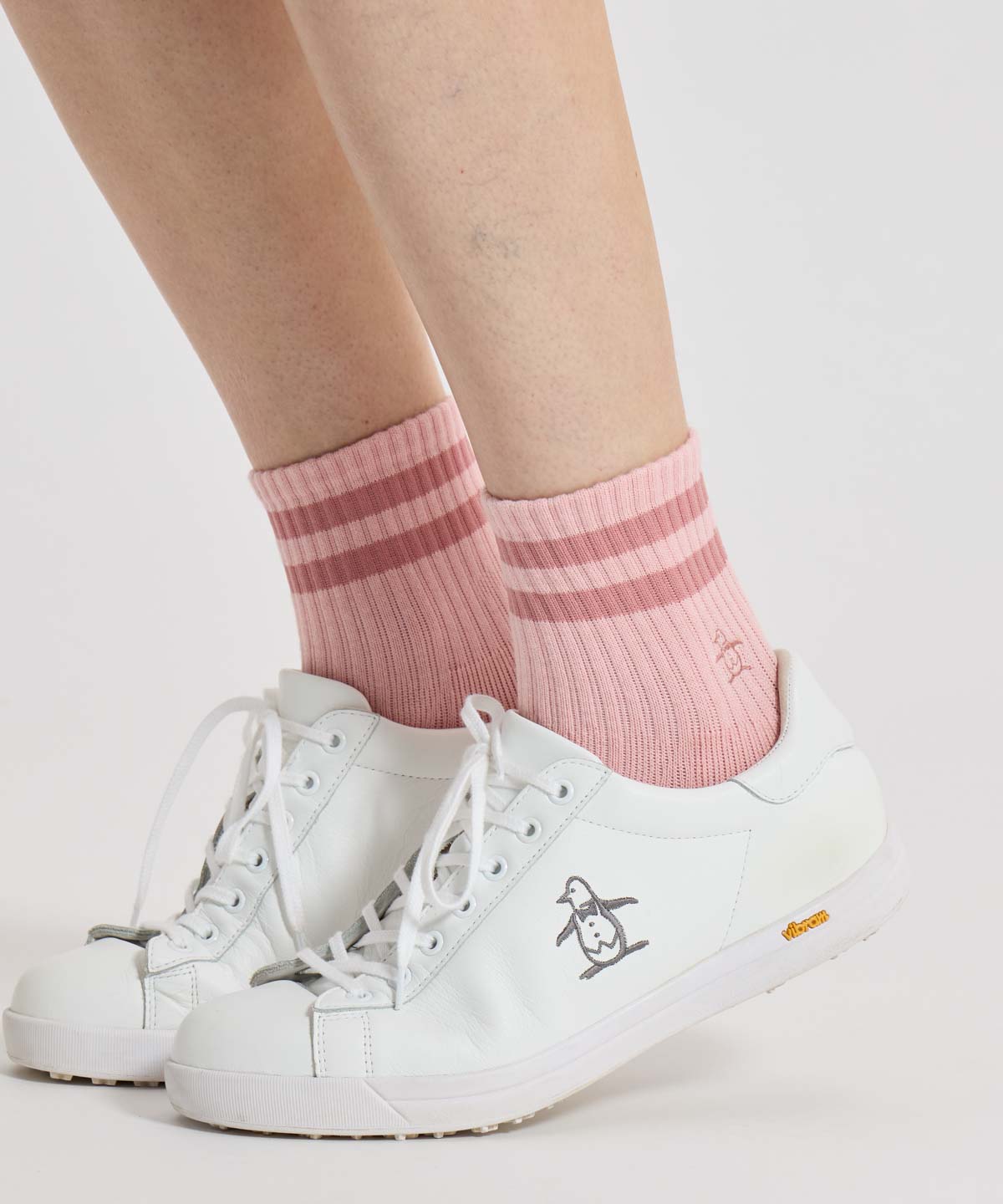 マンシングウェア MUNSINGWEAR ショート丈ライン入りソックス【返品