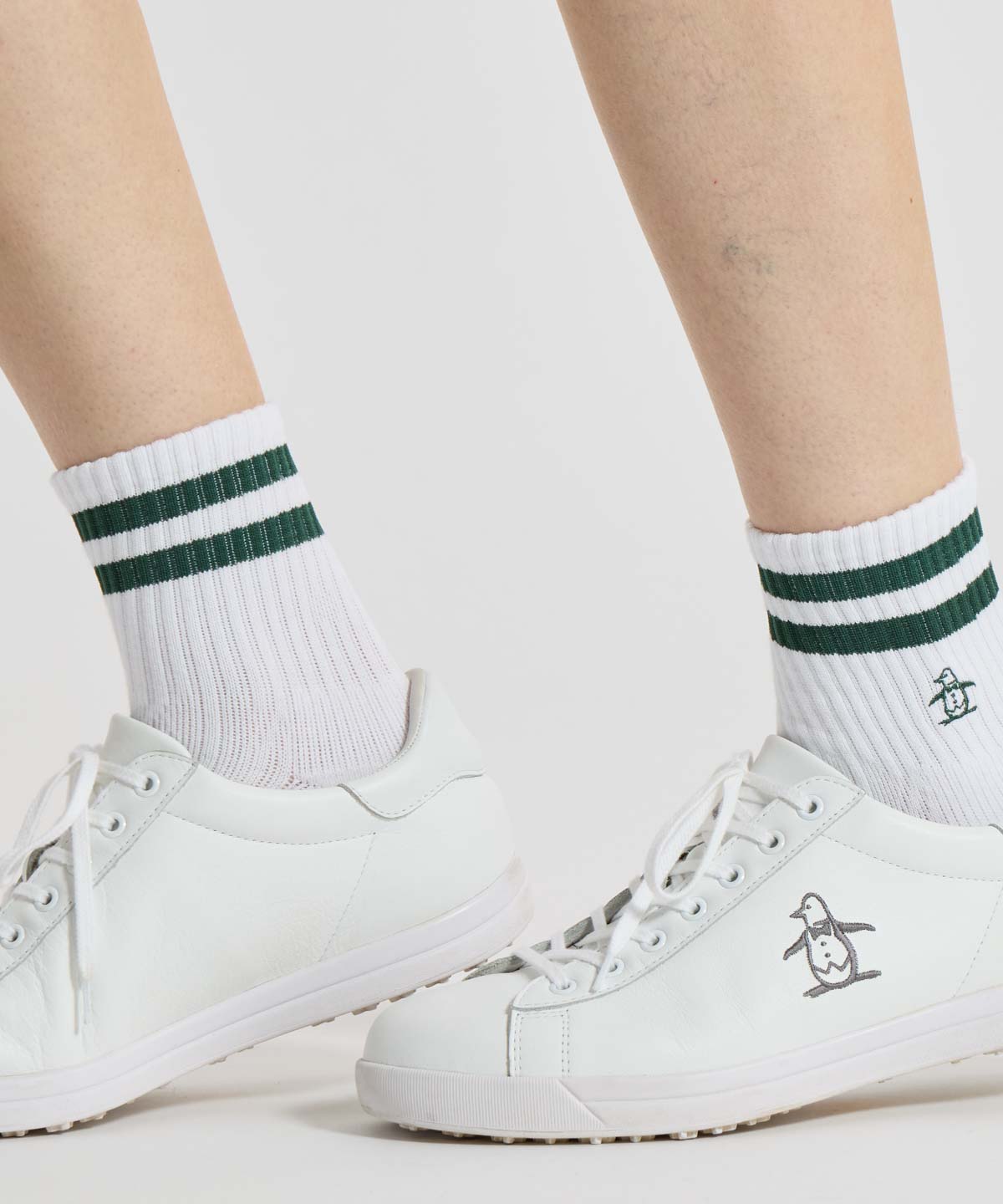 マンシングウェア MUNSINGWEAR ショート丈ライン入りソックス【返品