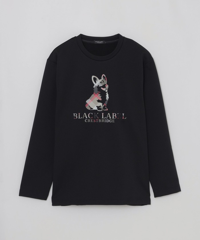 BLACKLABEL グラフィックカットソー 黒　M トレーナー　コーギー 一部店舗限定】ブリティッシュコーギーグラフィックカットソー