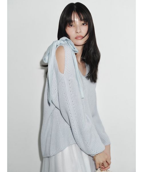 リボンニットプル＆チュールスカートセット(508681689)｜阪急百貨店