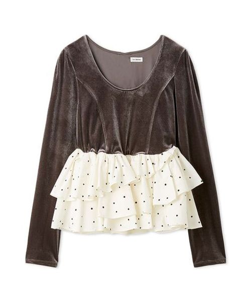 ベロアペプラムフリルトップス(508639191)｜阪急百貨店公式通販サイト
