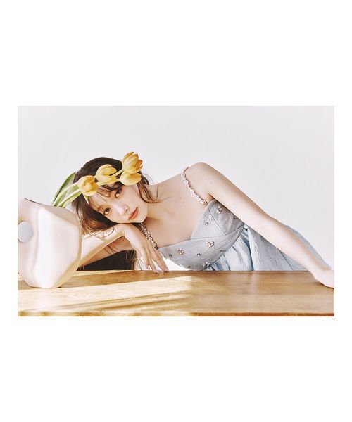 L.B CANDY STOCK]ビッグリボンビジューペプラムトップス(508684469