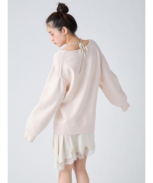 WEB限定カラー】カシミヤブレンドニットセットサテンミニワンピース
