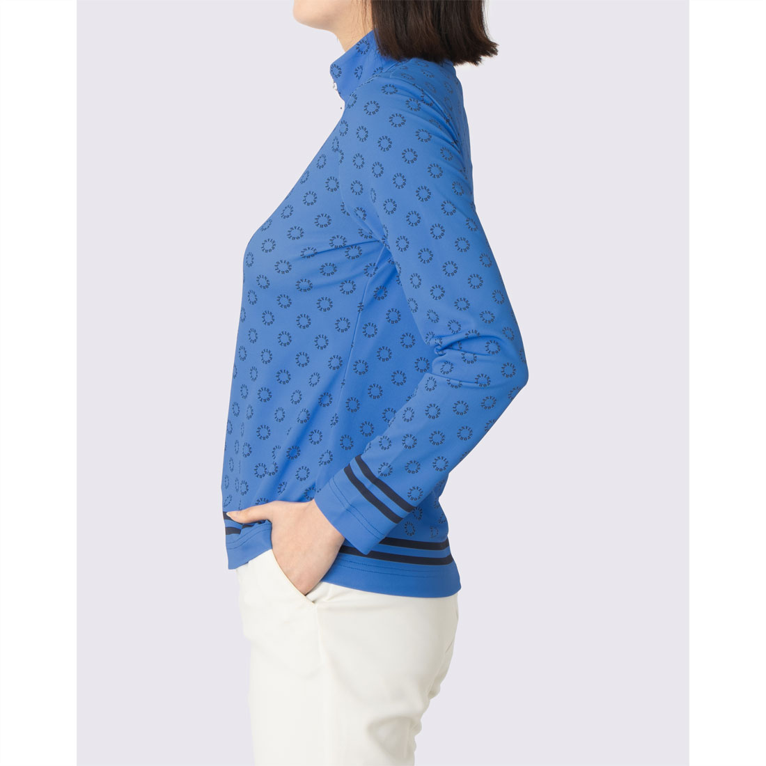 ランバン スポール LANVIN SPORT 総柄プリントハーフジップ長袖シャツ