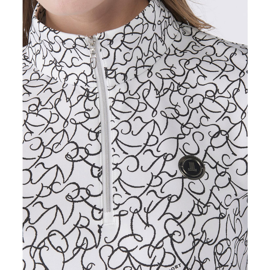 ランバン スポール LANVIN SPORT ロゴプリントハーフジップ長袖シャツ