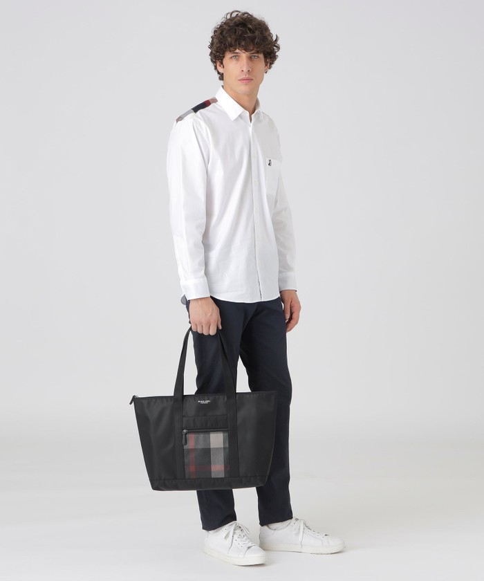 一部店舗限定】パーシャルクレストブリッジチェックツイルトートバッグ