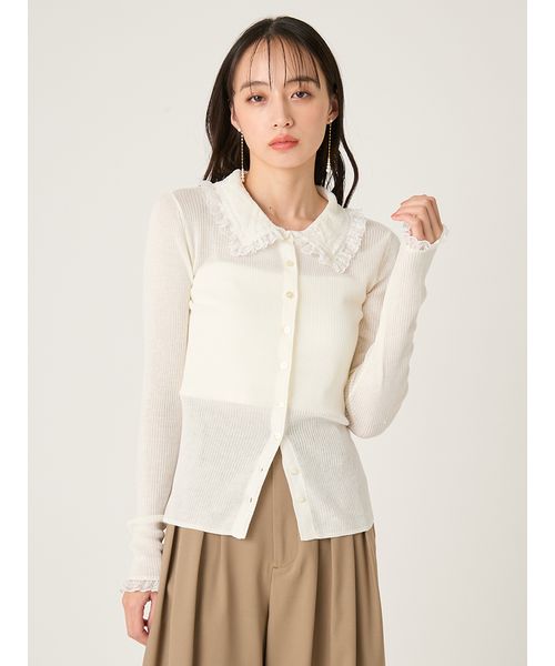 レースカラーニットカーディガン(508695877)｜阪急百貨店公式通販