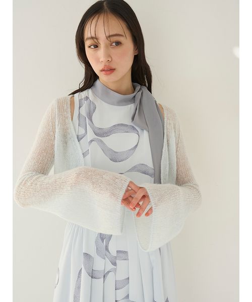 WEB限定カラーあり】リボンディテールカーデセットワンピース