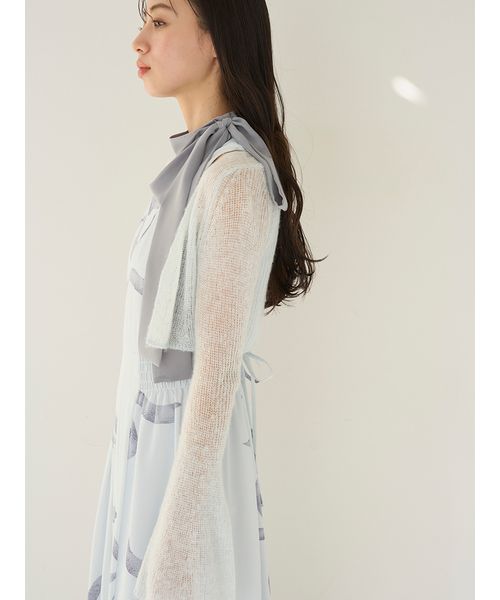 WEB限定カラーあり】リボンディテールカーデセットワンピース
