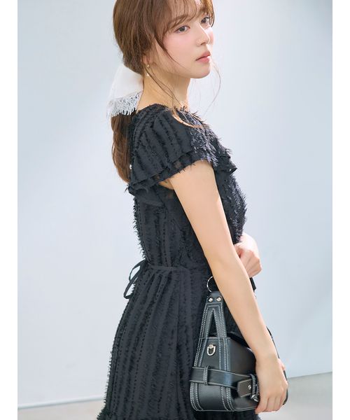 00サイズあり】フリンジジャカードティアードワンピース(508697703