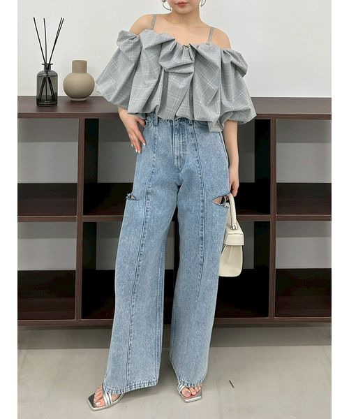 FRAY I.D カットアウトバレルデニムパンツ 00サイズあり】カットアウトバレルデニムパンツ(508697704)｜阪急