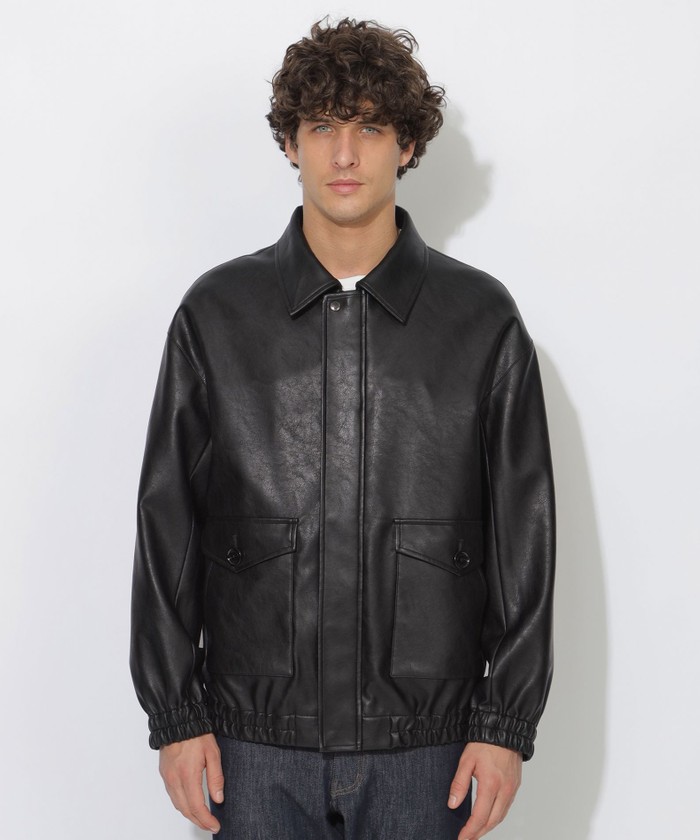 WEB限定】シンセティックレザーフライトジャケット(508670369)｜HANKYU