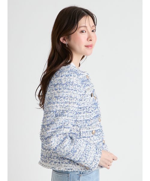 セットアップ対応】フリンジツイードジャケット(508707529)｜阪急