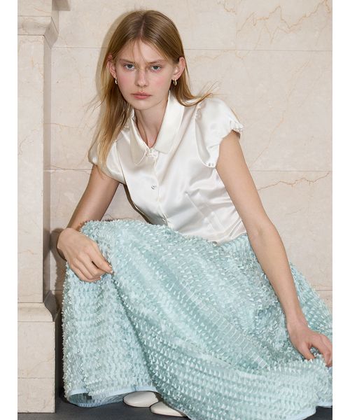 リボンジャガードタックフレアスカート(508707542)｜阪急百貨店公式