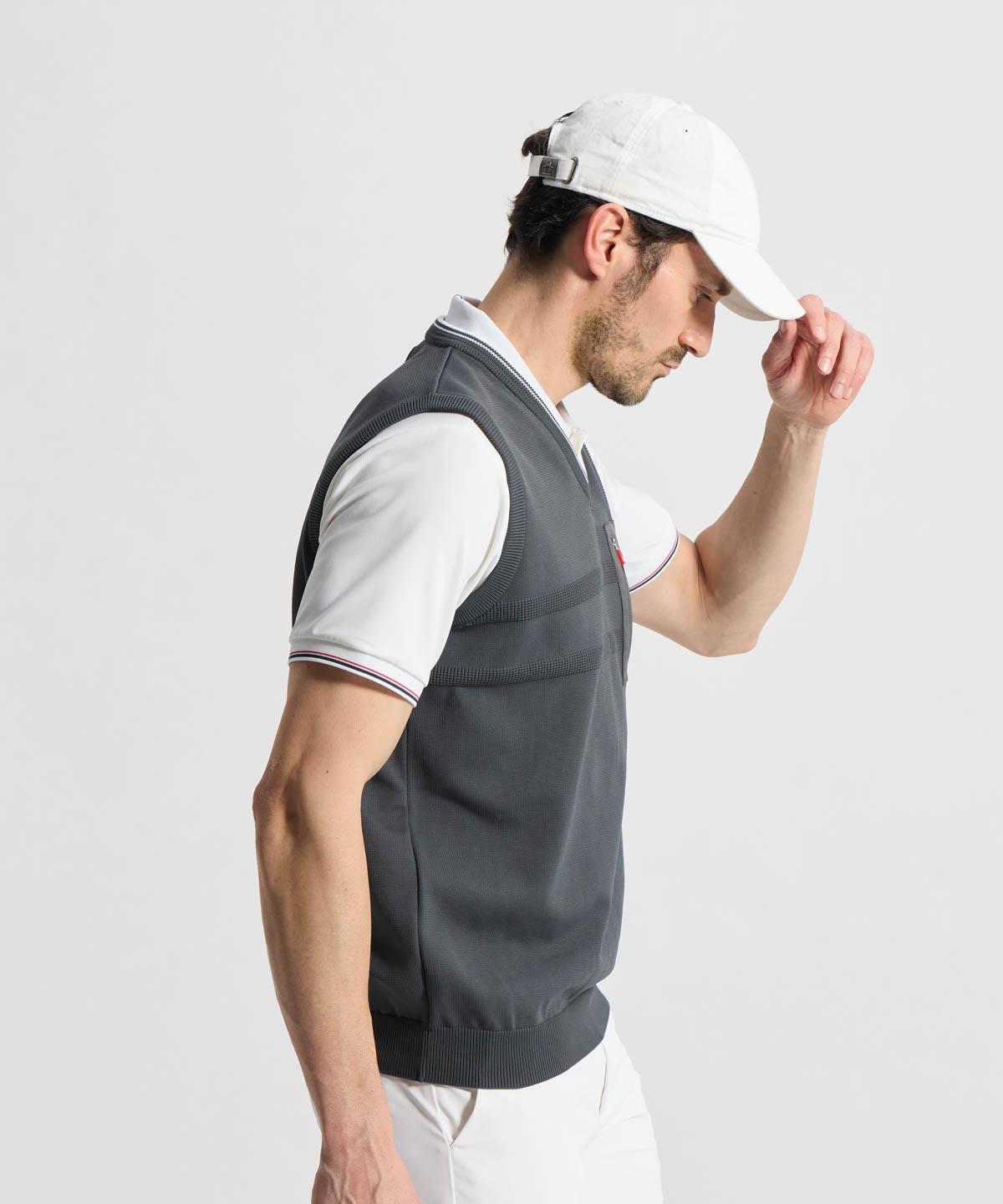 マンシングウェア　ベスト マンシングウェア Munsingwear マルチストライプニットベスト