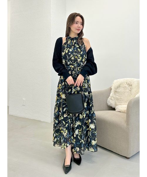 ホルターネックシアープリントワンピース （BLK） ホルターネックシアープリントワンピース(508719568)｜阪急百貨店公式