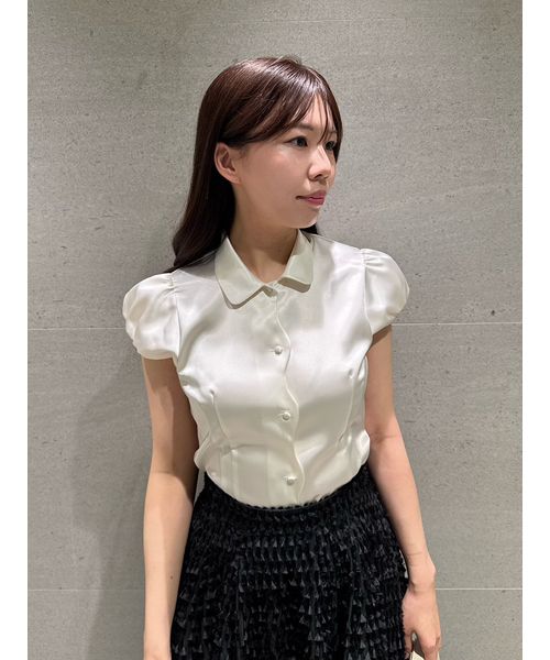 【洗える】フロントスカラサテンブラウス 洗える】フロントスカラサテンブラウス(508707518)｜阪急百貨店公式