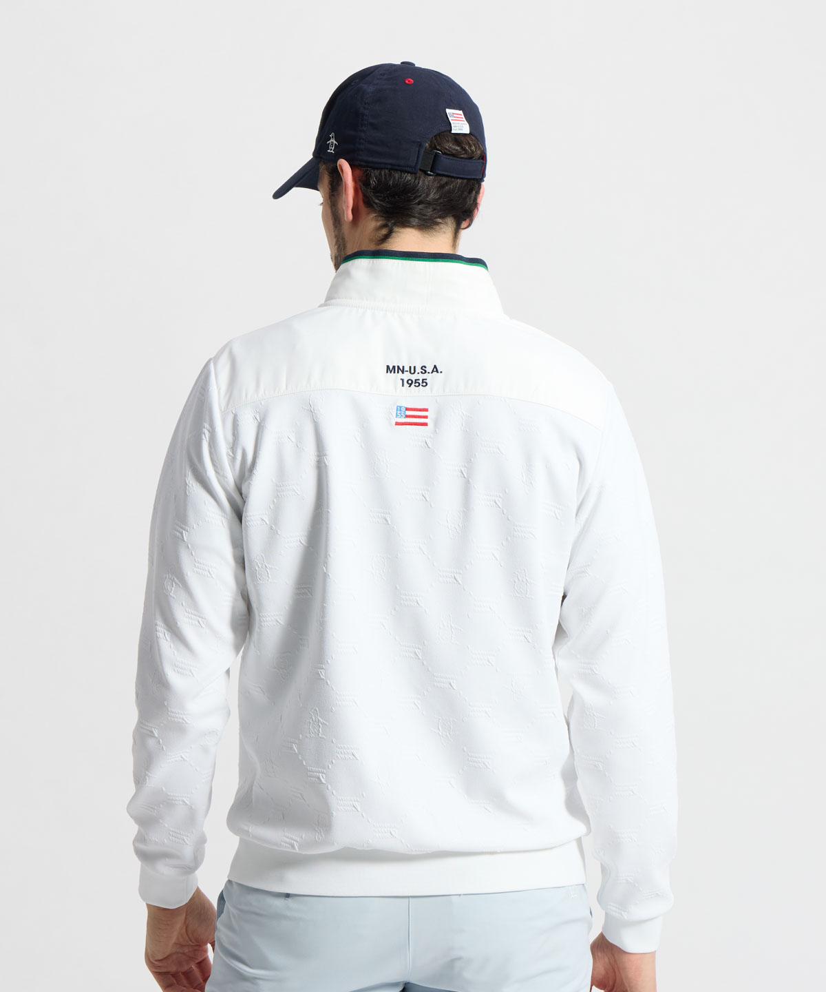 マンシングウェア Munsingwear 国旗ジャガードスタンドジップ