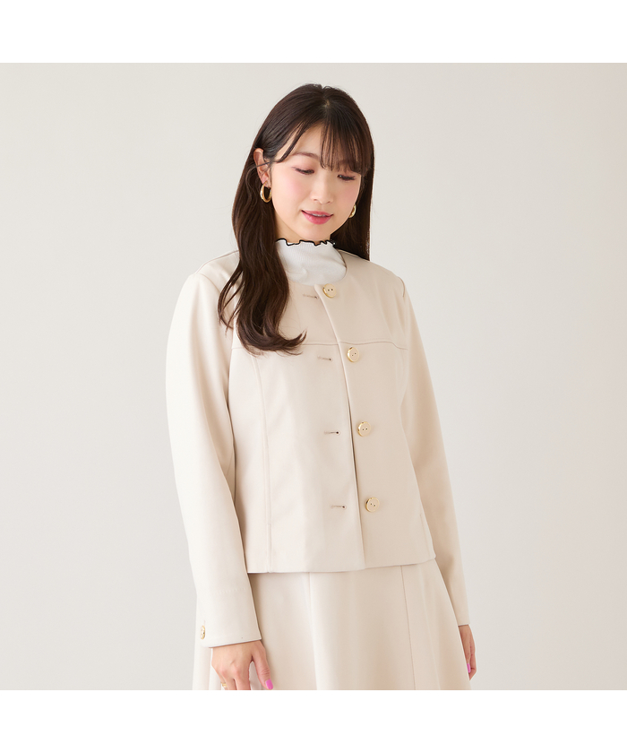 ローズティアラ RoseTiara ダンボールニットノーカラージャケット