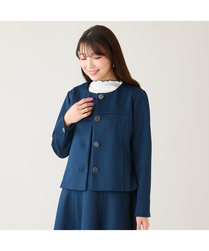 ローズティアラ RoseTiara ダンボールニットノーカラージャケット