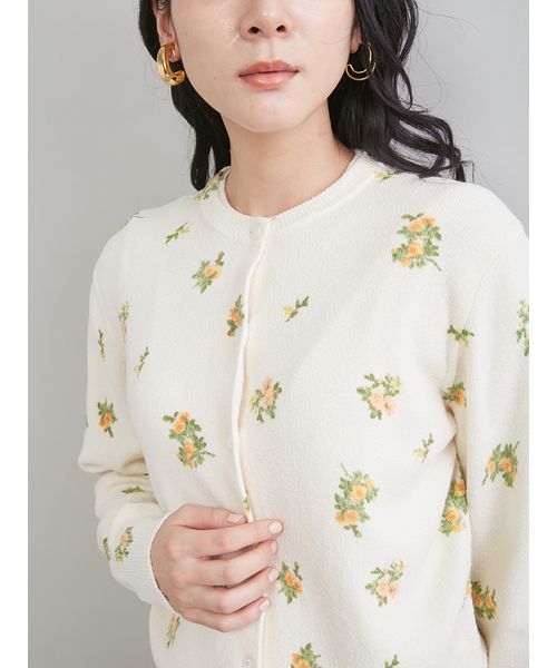 【美品/伊製】LEONARD ハイネックニット フラワーアンサンブルカーディガン フラワープリントアンサンブルカーディガン(508730910)｜阪急百貨店