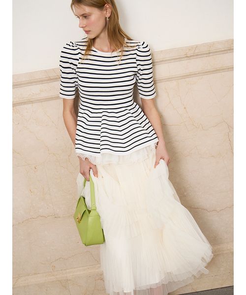 洗える】ペプラムドッキングニットプルオーバー(508735157)｜阪急